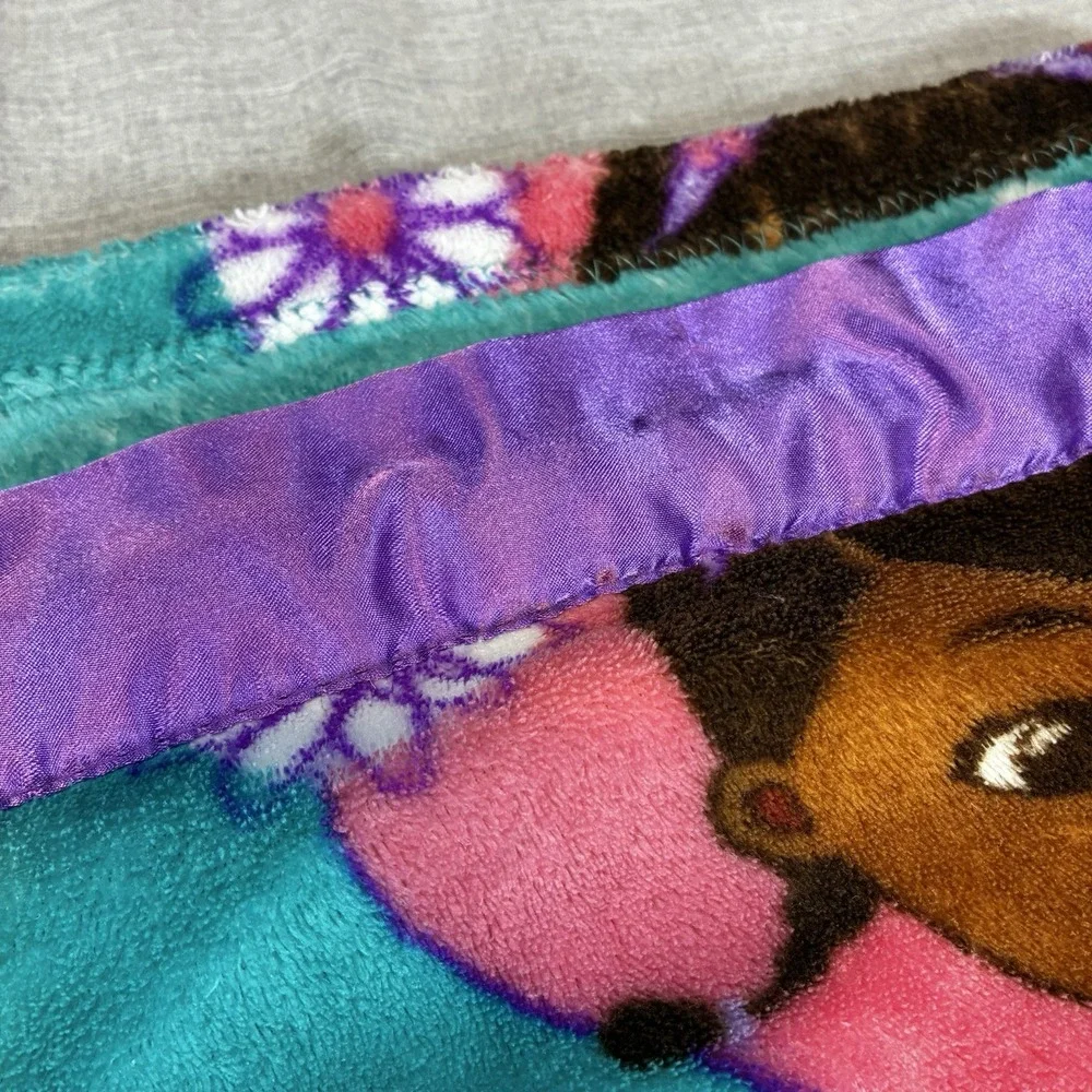Disney Doc McStuffins Green Fleece Throw Blanket Lambie Satin Trim 40
